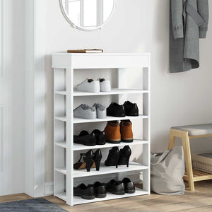 vidaXL Shoe Rack White 60x30x98 cm Engineered Wood