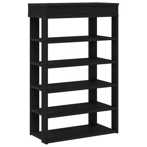 vidaXL Shoe Rack Black 60x30x98 cm Engineered Wood