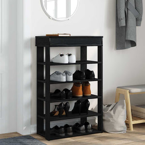 vidaXL Shoe Rack Black 60x30x98 cm Engineered Wood