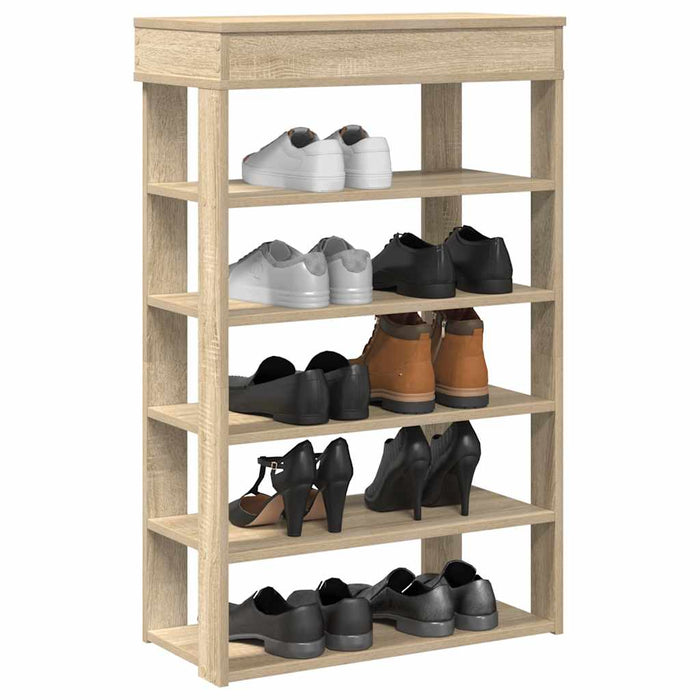 vidaXL Shoe Rack Sonoma Oak 60x30x98 cm Engineered Wood