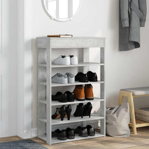 vidaXL Shoe Rack Concrete Grey 60x30x98 cm Engineered Wood