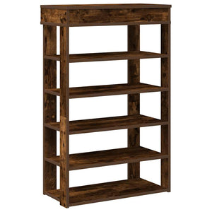 vidaXL Shoe Rack Smoked Oak 60x30x98 cm Engineered Wood