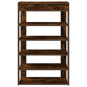 vidaXL Shoe Rack Smoked Oak 60x30x98 cm Engineered Wood