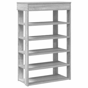 vidaXL Shoe Rack Grey Sonoma 60x30x98 cm Engineered Wood