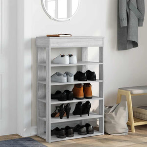 vidaXL Shoe Rack Grey Sonoma 60x30x98 cm Engineered Wood