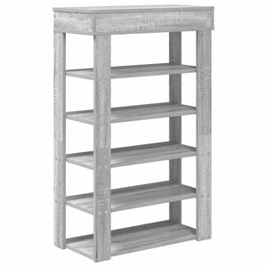 vidaXL Shoe Rack Grey Sonoma 60x30x98 cm Engineered Wood