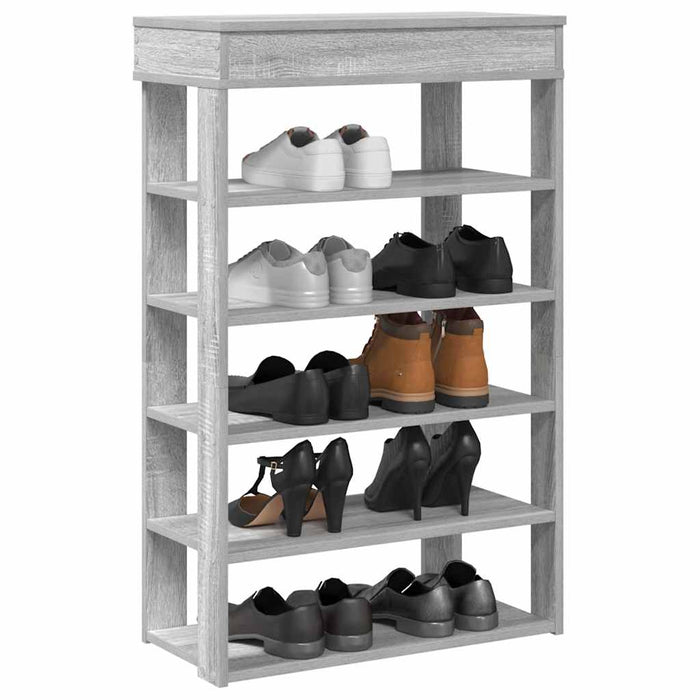 vidaXL Shoe Rack Grey Sonoma 60x30x98 cm Engineered Wood