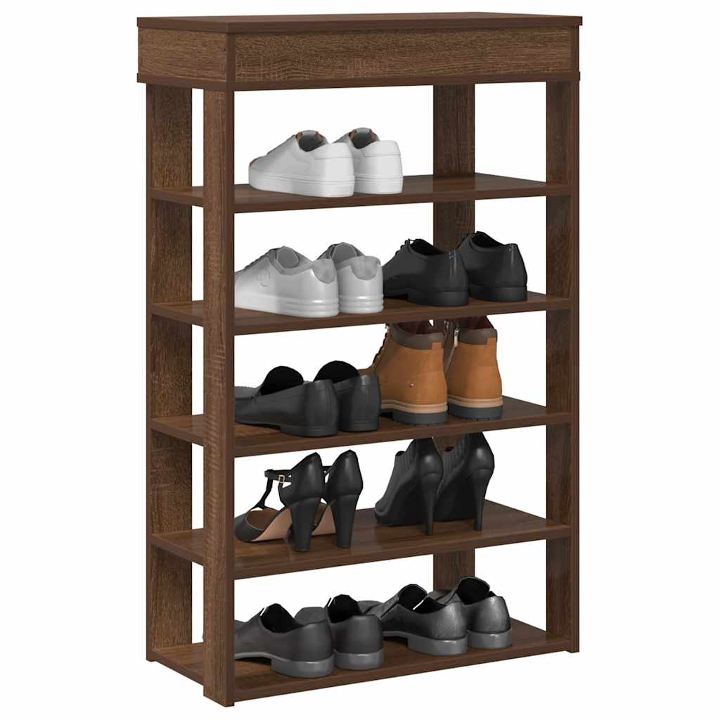 vidaXL Shoe Rack Brown Oak 60x30x98 cm Engineered Wood