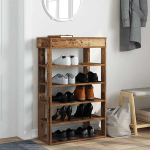 vidaXL Shoe Rack Old Wood 60x30x98 cm Engineered Wood