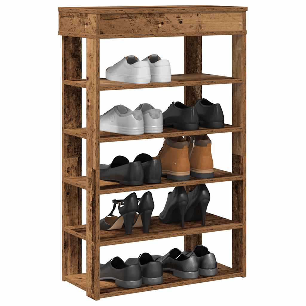 vidaXL Shoe Rack Old Wood 60x30x98 cm Engineered Wood