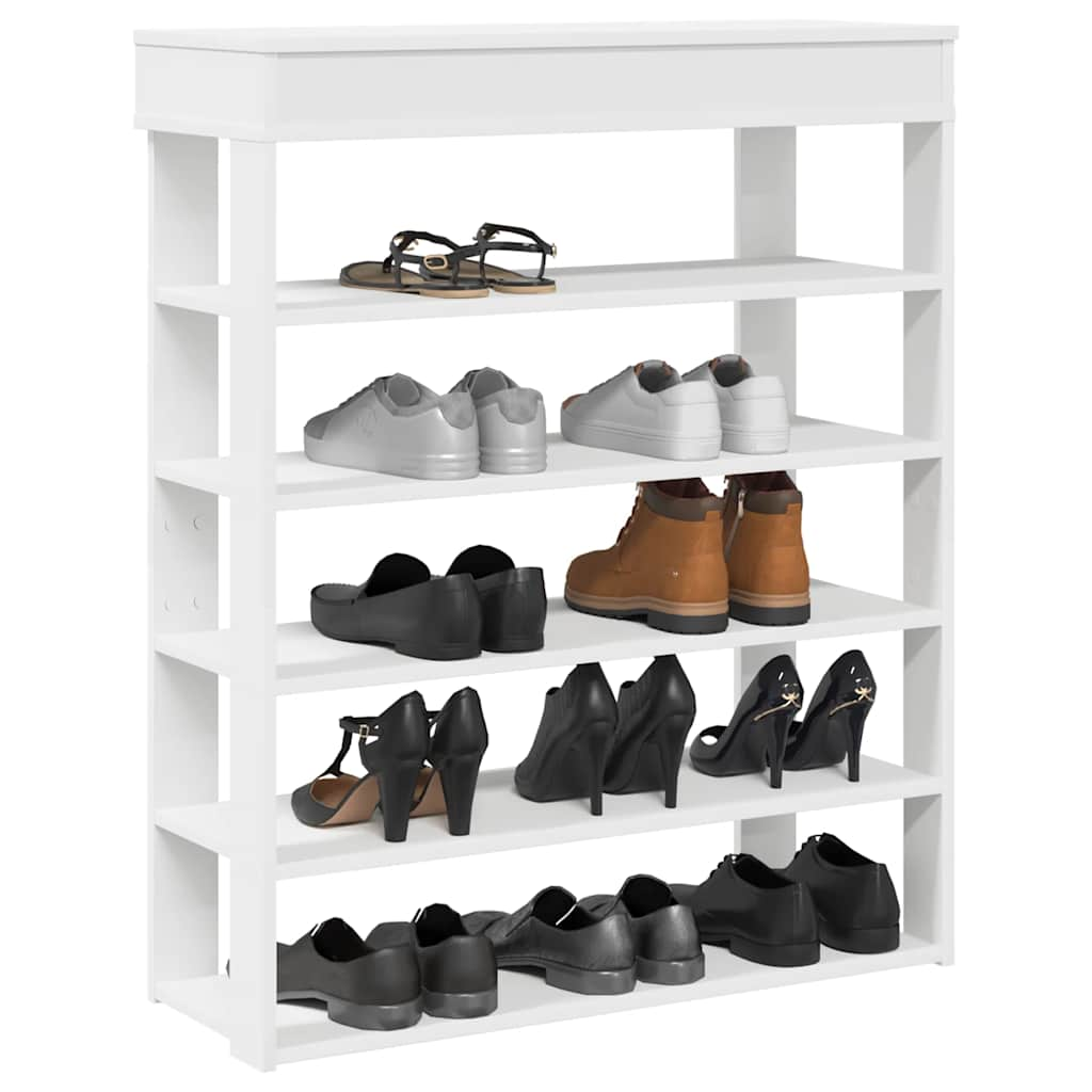 vidaXL Shoe Rack White 80x30x98 cm Engineered Wood