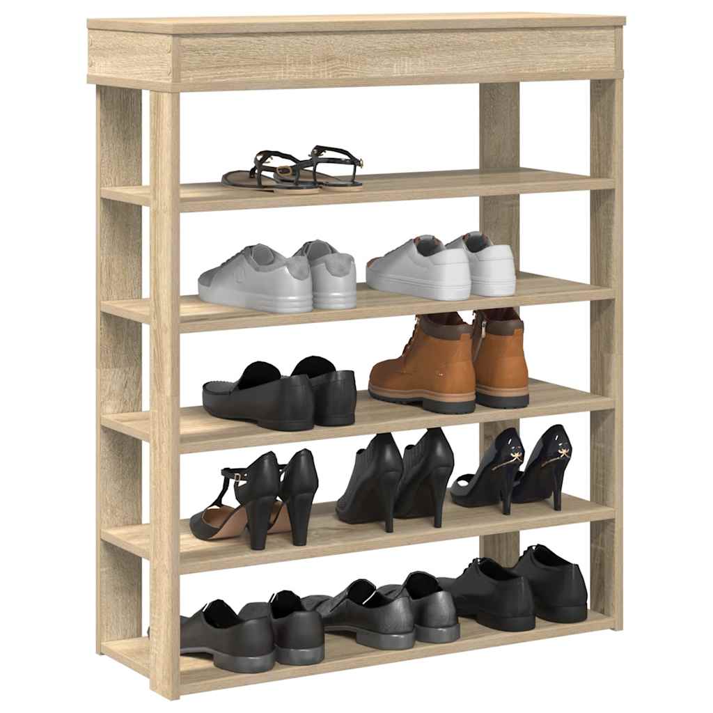 vidaXL Shoe Rack Sonoma Oak 80x30x98 cm Engineered Wood