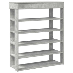 vidaXL Shoe Rack Concrete Oak 80x30x98 cm Engineered Wood