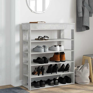 vidaXL Shoe Rack Concrete Oak 80x30x98 cm Engineered Wood