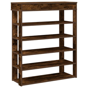 vidaXL Shoe Rack Smoked Oak 80x30x98 cm Engineered Wood