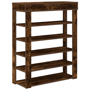 vidaXL Shoe Rack Smoked Oak 80x30x98 cm Engineered Wood