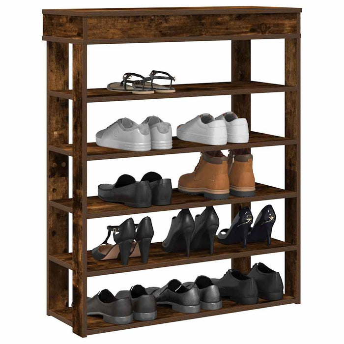 vidaXL Shoe Rack Smoked Oak 80x30x98 cm Engineered Wood