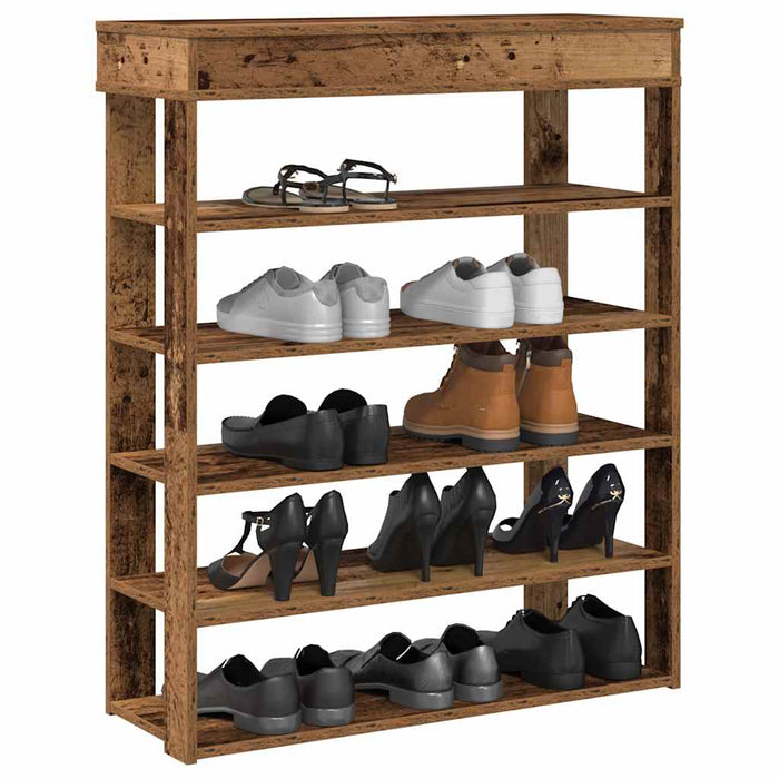 vidaXL Shoe Rack Old Wood 80x30x98 cm Engineered Wood