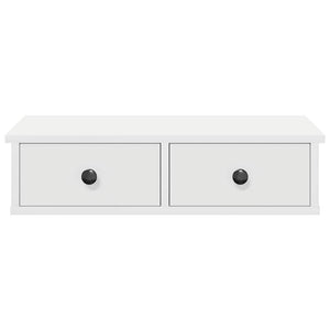 vidaXL Wall Shelf with Drawers White 60x25x15 cm Engineered Wood