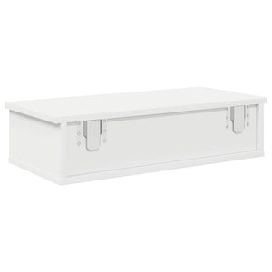 vidaXL Wall Shelf with Drawers White 60x25x15 cm Engineered Wood