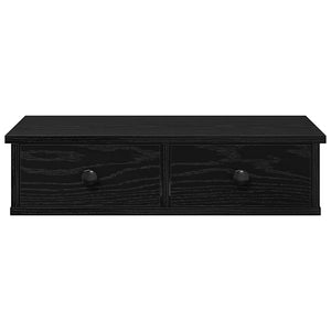 vidaXL Wall Shelf with Drawers Black 60x25x15 cm Engineered Wood