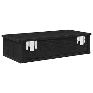 vidaXL Wall Shelf with Drawers Black 60x25x15 cm Engineered Wood