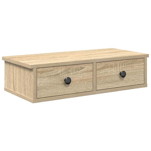 vidaXL Wall Shelf with Drawers Sonoma Oak 60x25x15 cm Engineered Wood