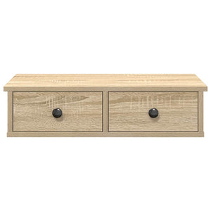 vidaXL Wall Shelf with Drawers Sonoma Oak 60x25x15 cm Engineered Wood