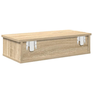 vidaXL Wall Shelf with Drawers Sonoma Oak 60x25x15 cm Engineered Wood