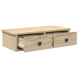 vidaXL Wall Shelf with Drawers Sonoma Oak 60x25x15 cm Engineered Wood