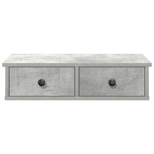 vidaXL Wall Shelf with Drawers Concrete Grey 60x25x15 cm Engineered Wood