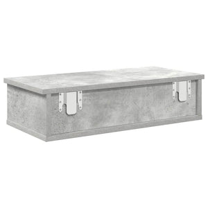 vidaXL Wall Shelf with Drawers Concrete Grey 60x25x15 cm Engineered Wood