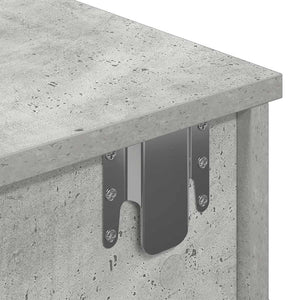 vidaXL Wall Shelf with Drawers Concrete Grey 60x25x15 cm Engineered Wood