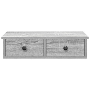 vidaXL Wall Shelf with Drawers Grey Sonoma 60x25x15 cm Engineered Wood