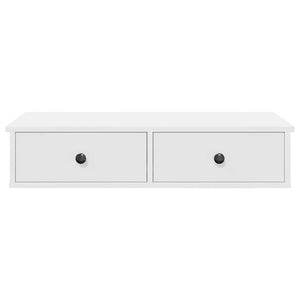 vidaXL Wall Shelf with Drawers White 80x31x17 cm Engineered Wood