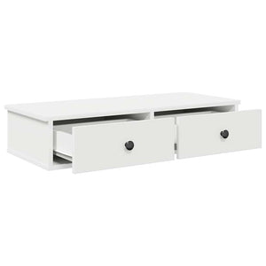 vidaXL Wall Shelf with Drawers White 80x31x17 cm Engineered Wood