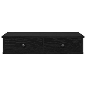 vidaXL Wall Shelf with Drawers Black 80x31x17 cm Engineered Wood