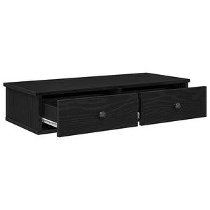 vidaXL Wall Shelf with Drawers Black 80x31x17 cm Engineered Wood