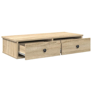 vidaXL Wall Shelf with Drawers Sonoma Oak 80x31x17 cm Engineered Wood