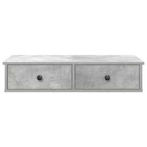 vidaXL Wall Shelf with Drawers Concrete Grey 80x31x17 cm Engineered Wood