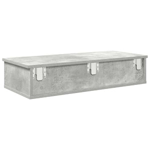 vidaXL Wall Shelf with Drawers Concrete Grey 80x31x17 cm Engineered Wood