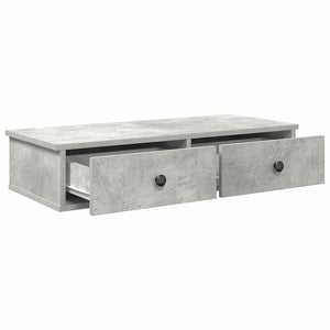 vidaXL Wall Shelf with Drawers Concrete Grey 80x31x17 cm Engineered Wood