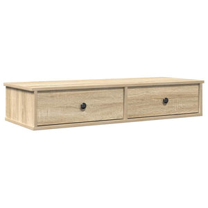 vidaXL Wall Shelf with Drawers Sonoma Oak 100x37.5x19 cm Engineered Wood