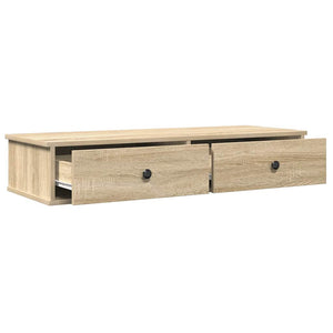 vidaXL Wall Shelf with Drawers Sonoma Oak 100x37.5x19 cm Engineered Wood