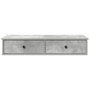 vidaXL Wall Shelf with Drawers Concrete Grey 100x37.5x19 cm Engineered Wood