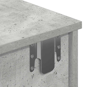 vidaXL Wall Shelf with Drawers Concrete Grey 100x37.5x19 cm Engineered Wood