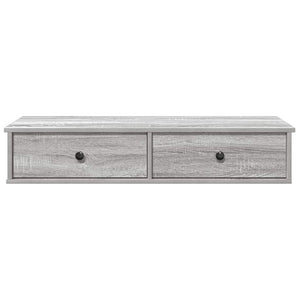 vidaXL Wall Shelf with Drawers Grey Sonoma 100x37.5x19 cm Engineered Wood