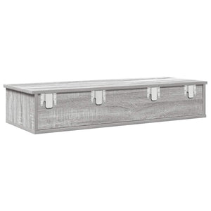 vidaXL Wall Shelf with Drawers Grey Sonoma 100x37.5x19 cm Engineered Wood