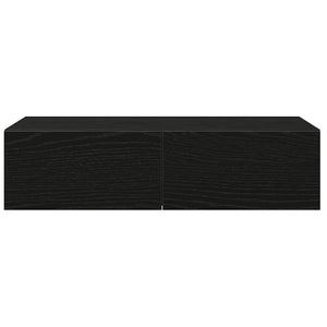 vidaXL Wall Shelf with Drawers Black 60x26.5x15 cm Engineered Wood