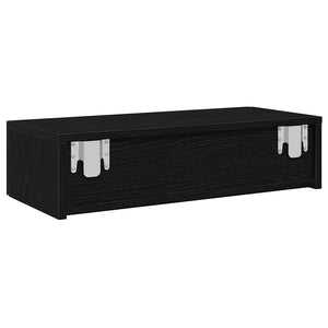 vidaXL Wall Shelf with Drawers Black 60x26.5x15 cm Engineered Wood